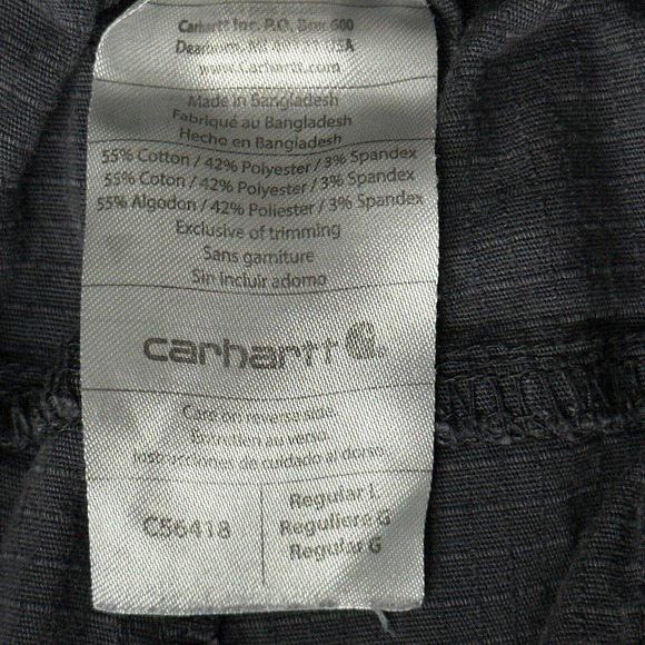 Carhartt Rugged Flex Ripstop Straight Leg Cargo Pant Pewter Men Large 11 Pockets - Picture 2 of 11